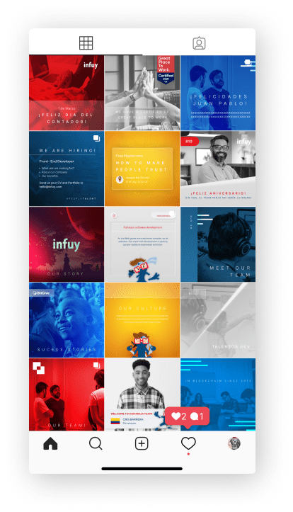 Mockup de Infuy creado por Launchy